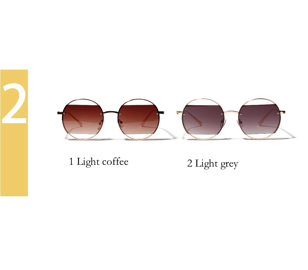 unique sunglasses Stylish round gradient color hollow lenses Ladies fashion sunglasses
