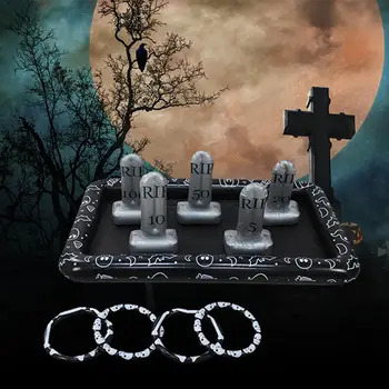 

Halloween Bar Supplies Inflatable Treasure Chest Drink Ice Bucket Activity Game Throwing Ring Inflatable Ice Bucket