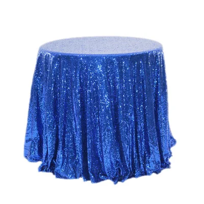 Blue Скатерть с блестками, Круглый Прямоугольный Вышитый прямоугольный стол, ткань для свадебной вечеринки, Рождественское украшение, TC009 - Цвет: Blue