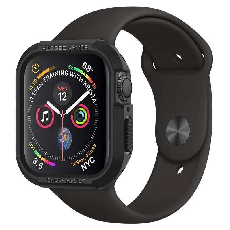 Прочный армированный резиновый чехол для Apple Watch 4, 3, 2, 1, 40 мм, 44 мм, защитный термополиуретановый защитный чехол для Iwatch 42 мм