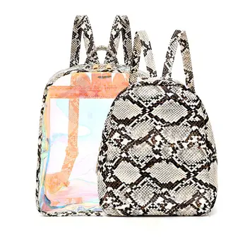 

Fashion Transparent Women Backpacks Safety Backpack High Quality PVC Women Backpack 2 Set/Pcs School Bag for Teeanger Girl 2020