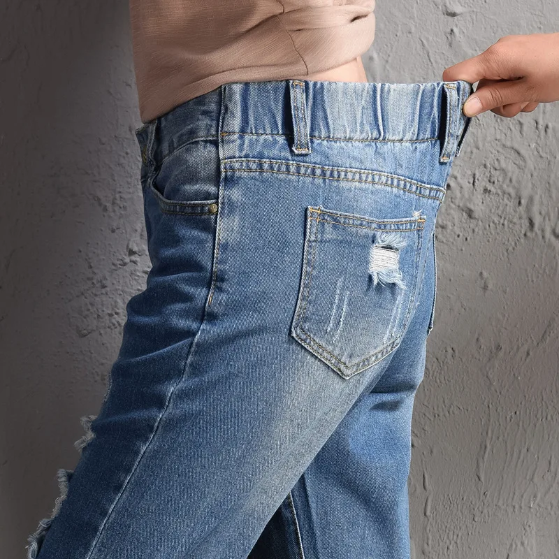 Jeans woman Elastic Waist Plus Size Ankle-Length Pants Jeans Women 2020 Summer