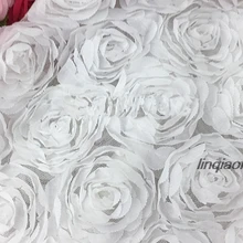 Трехмерная шифоновая Милая Белая розовая роза из кружевной ткани высокого класса свадебные платья