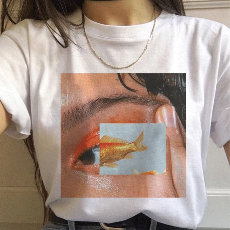 Korean Shirt Style Picture Puzzle women t shirt Kawaii Funny Printing Series harajuku Short-sleeved T Women Clothes Tops | Женская