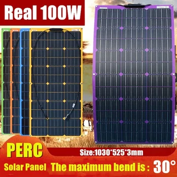 

xinpuguang flexible Solar panel 100w 18V 12v charger Monocrystalline solar cell for 12V car battery RV pv Home Boat 1000w system