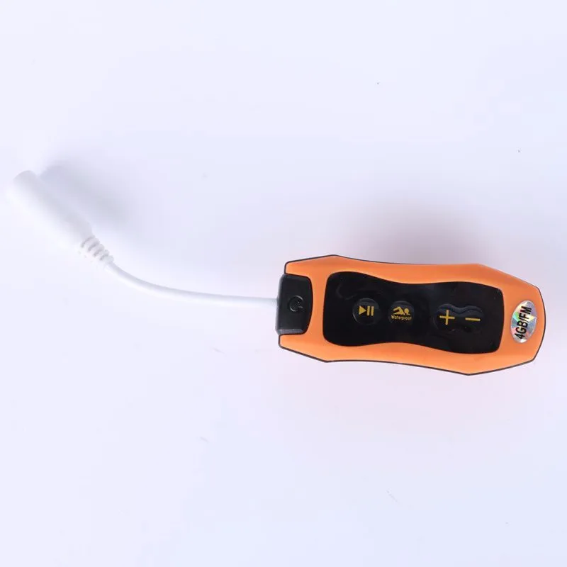 Водонепроницаемый IPX8 Mp3 плеер 4 Гб Adroit спортивный зажим MP3 с FM плавательный наушник для дайвинга