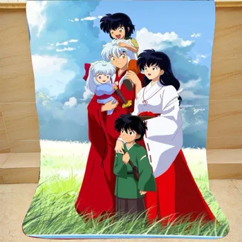 

InuYasha Coral Fleece throw Single Fall Blanket Kikyou Bed Sleeping Cover Bedding Inuyasha Throw Blanket drop shipping