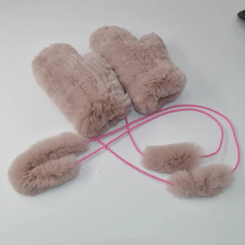 purple pink Горячая Распродажа, зимние перчатки из натурального меха, женские эластичные вязаные перчатки ручной работы, настоящий мех кролика, перчатки для улицы из натурального меха кролика - Цвет: purple pink