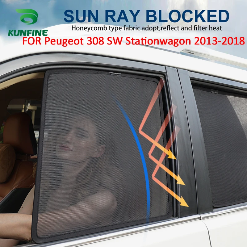 Magnetic Car Window Sun Shade Mesh Shade Blind For Peugeot 308 SW Stationwagon 2013-2018