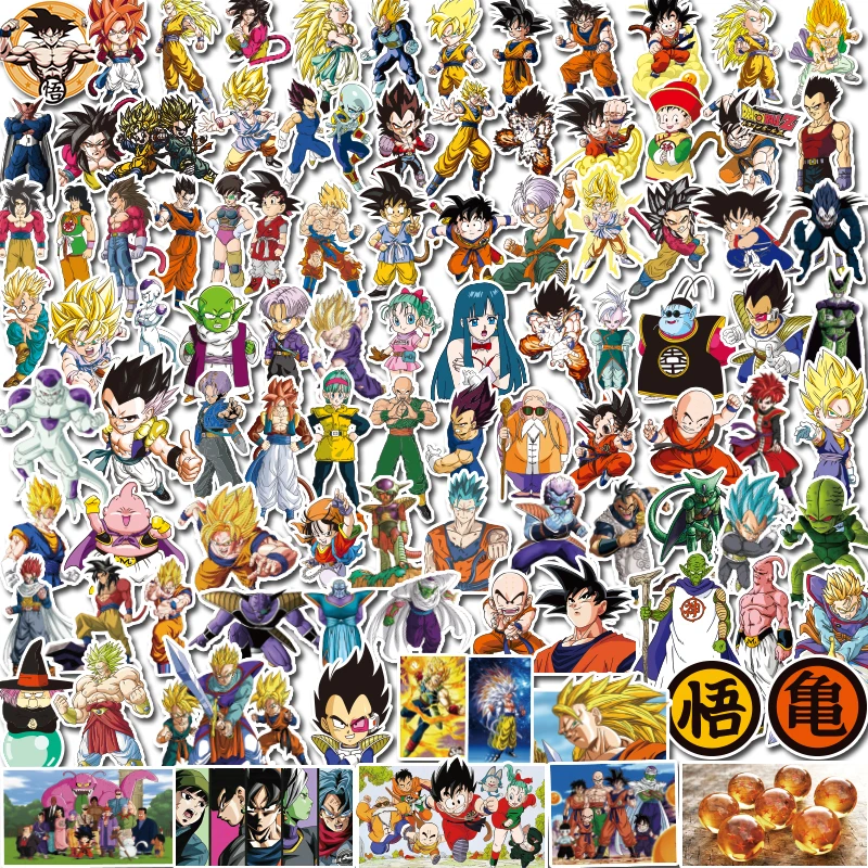 

100pcs Dragon Ball Sticker Doodle Does Not Repeat The Individuality Sheet Car Motorcycle Draw Bar Box Cartoon Doodle Sticker Toy