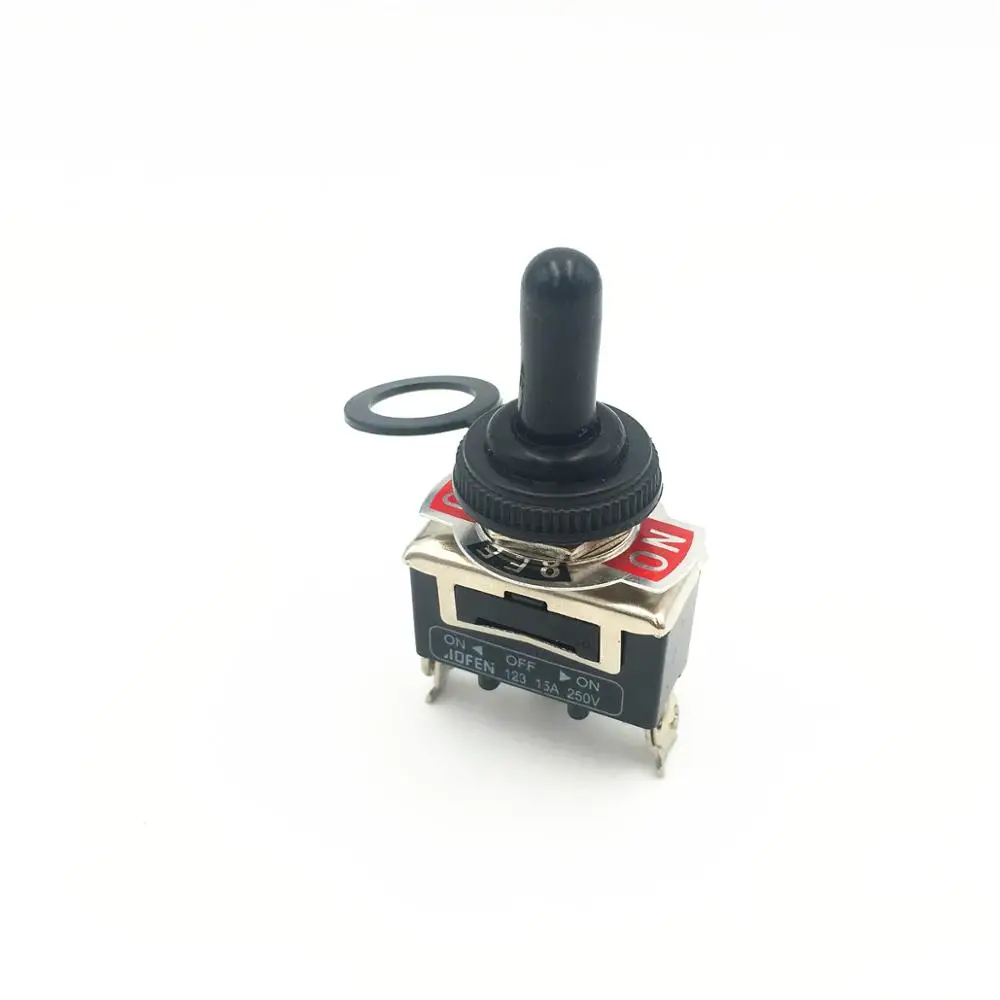 10sets Momentary Toggle Switch 123F 3-Pin 3 Position ON-OFF-ON SPDT 15A 250VAC Self-reset Switches with Waterproof Cap | Обустройство