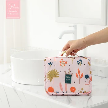 

P.travel 2020 new polyester shopping bag travel toiletry portable makeup bag stand up zipper bag