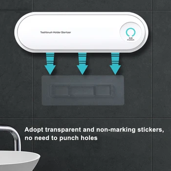 

Toothbrush Holder Rack with UVC Light Eliminator Lamp Ultraviolet Toothbrushes Dryer PI669