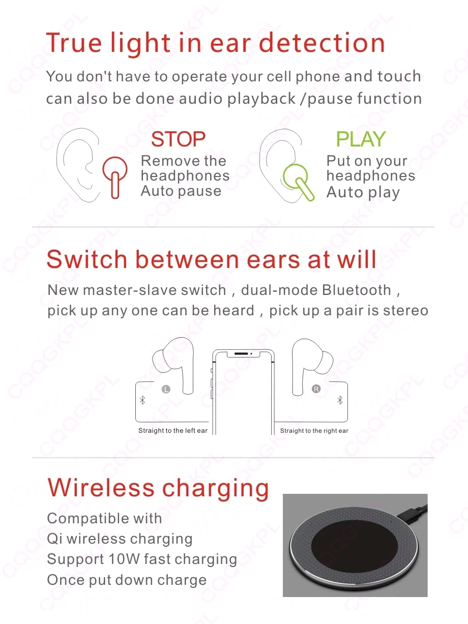 Airoha 1562H AirX Plus TWS ANC Wireless Bluetooth Earphone Active Noise Cancellation Air3 Super bass PK i90000 MAX i900000 MAX