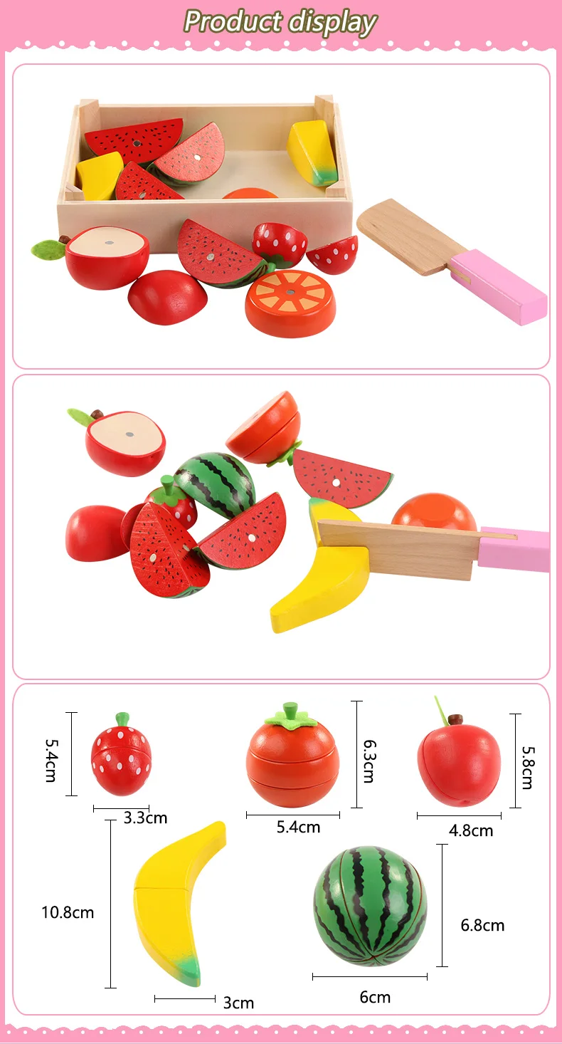 В продаже деревянные кухонные игрушки для резки фруктов, овощей, миниатюрная еда для детей, деревянные раннее развитие ребенка игрушки в виде угощений