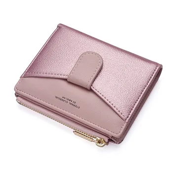 

Women's Wallet Credit Card Holders Pu Leather Fashion Bifold Wallets for Women Solid Short Zipper Coin Purses Lady