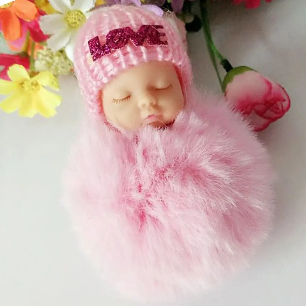 OCDAY Sleeping Baby Doll плюшевый брелок креативный милый маленький мягкий меховой кукольный кулон автомобильный мешок Шарм пушистый шар брелок игрушка для детей
