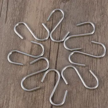 

10 Pcs Heavy S Shaped Hooks Kitchen Spoon Pan Pot Utensils Hangers Hook Up Kitchen Storage Rack Tool Kitchen Organizer