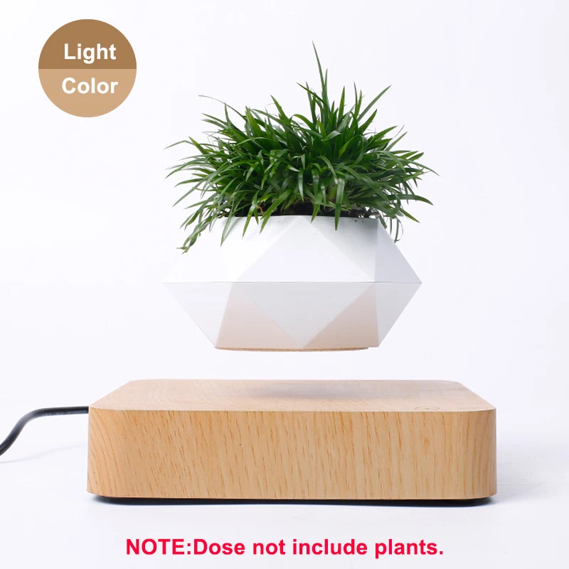 Light Color(US plug) EU/US/AU/UK вилка левитирующий бонсай горшок креативный геометрический горшок магнитной левитизации цветочный горшок для суккулентов Горшечное растение - Цвет: Light Color(US plug)