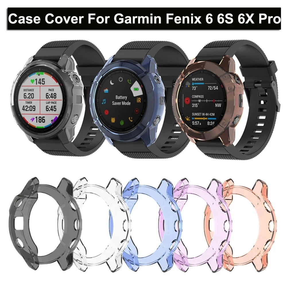 

Soft TPU Frame Protector Silicone Full Case Cover For Garmin Fenix 6 6X 6S Pro Smart Watch Protect Accessories Protective Shell