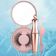 Лучшие продажи Магнитный жидкий подводка для глаз с магнитный ненастоящий 3D ресницы легко носить Комплект ресниц ZG88