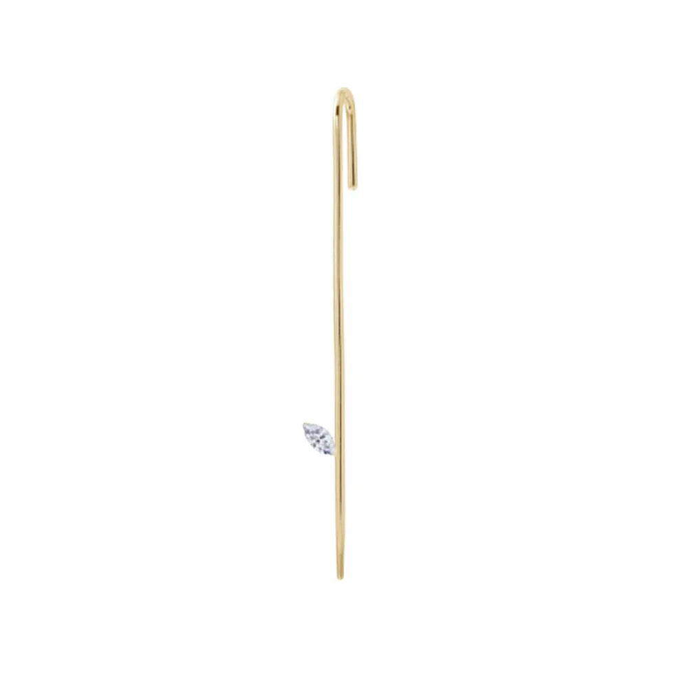 1PCS Thread Ear Pin Altruist, 925 пробы, серебряная нить, Ушная булавка, каффы для ушей, плавающие жемчужные серьги,, без зажимов для пирсинга, кристалл, CZ Шпильки, манжета, ювелирное изделие - Окраска металла: 1PCS Thread Ear Pin