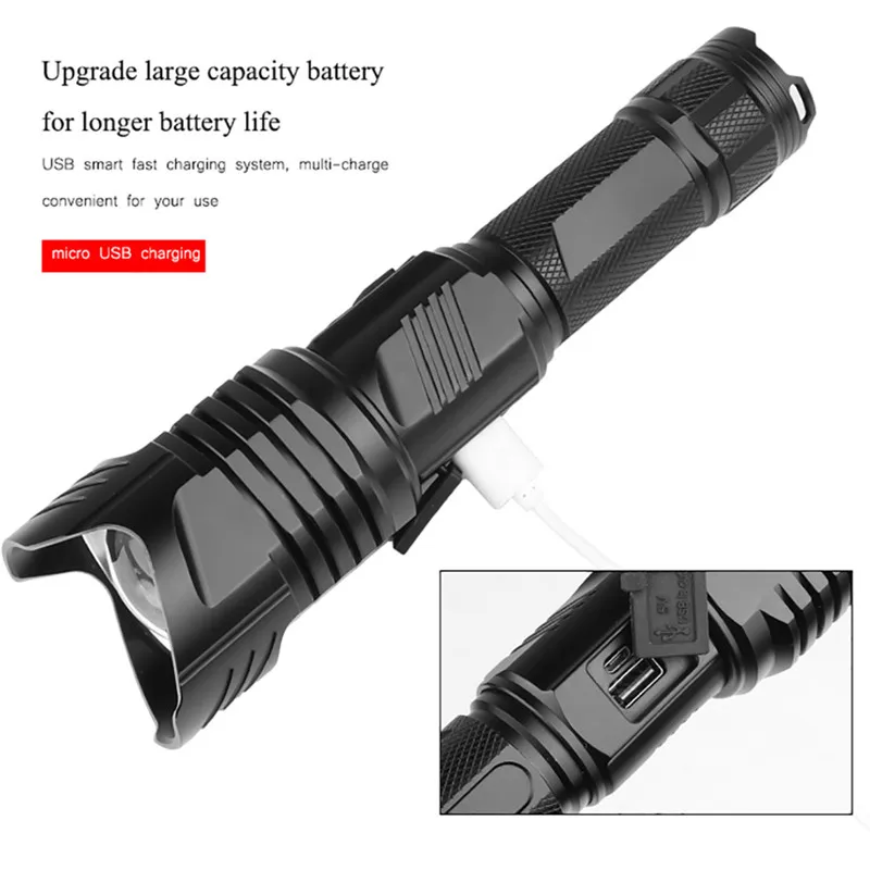 XHP90 LED Torch Flashlight Light Rechargeable 18650 Lamp Ultra Bright LCD Design 22x6x3.5CM Lanterna 40NOV2523