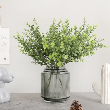 

Yiwu Supply of Goods Artificial Plant Green Artificial Flower Plant Wallflower Outlet Strips Flower Decoration 7 Fork Money Leaf