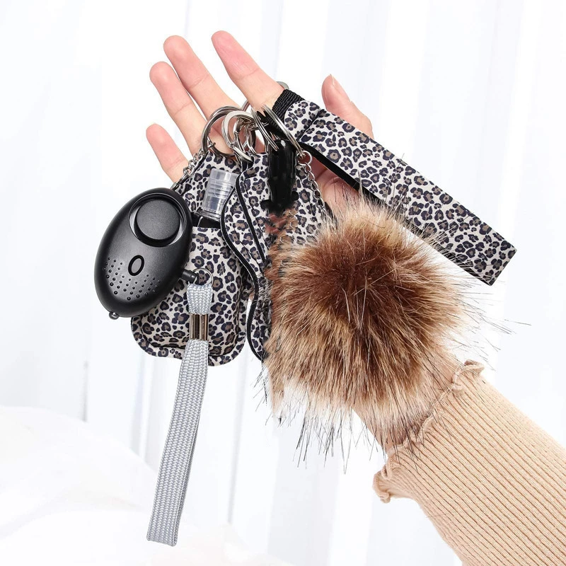 Wholesale Hand Sanitizer Keychain Set Wrist Pompom Defensa Personal