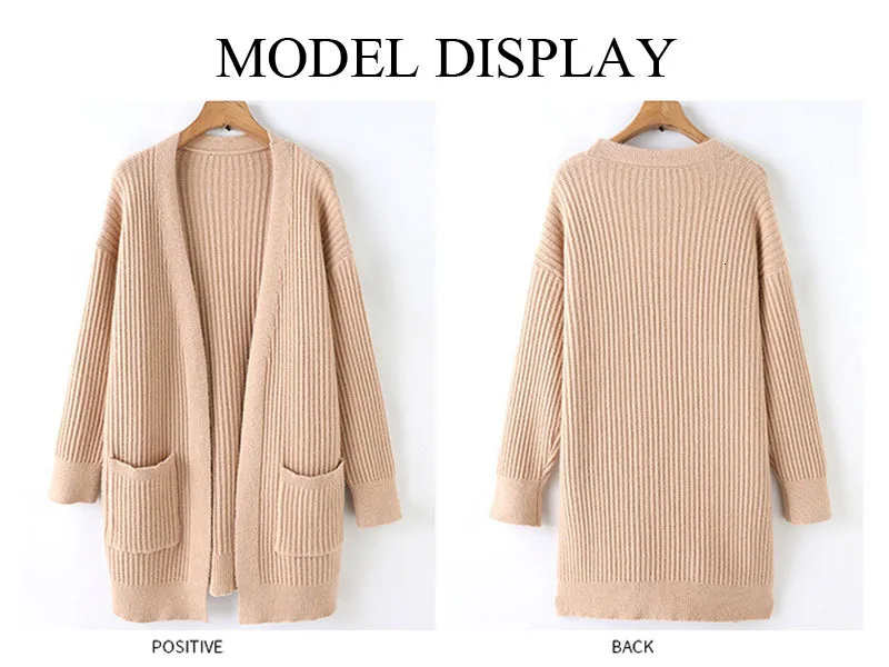 Вязаный женский кардиган размера плюс 5xl 4xl 3xl 2xl Xl L, абрикосовый с глубоким v-образным вырезом, открытый шов, длинный рукав, с карманом, свитер, топы