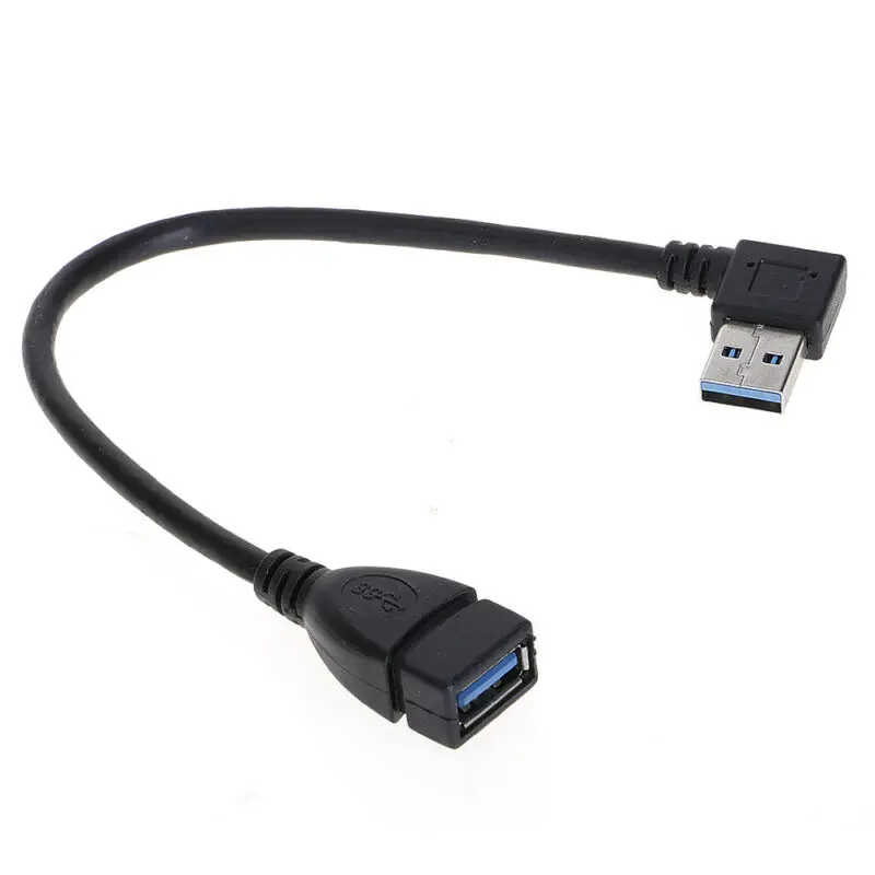 Кабель USB 3,0 с удлинителем «Папа-мама», кабель «вверх»/«вниз»/«вправо»/«влево», 23 см, черный