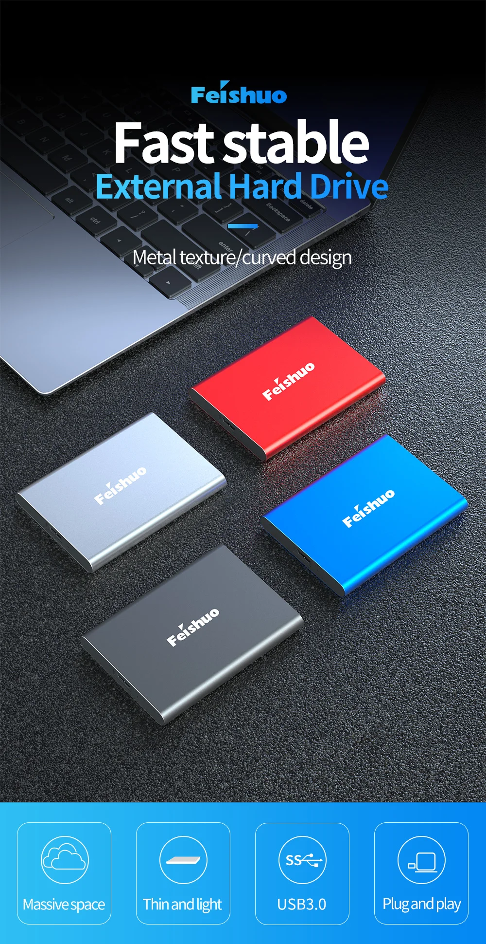 Disco rígido externo portátil hdd usb3.0, 2.5