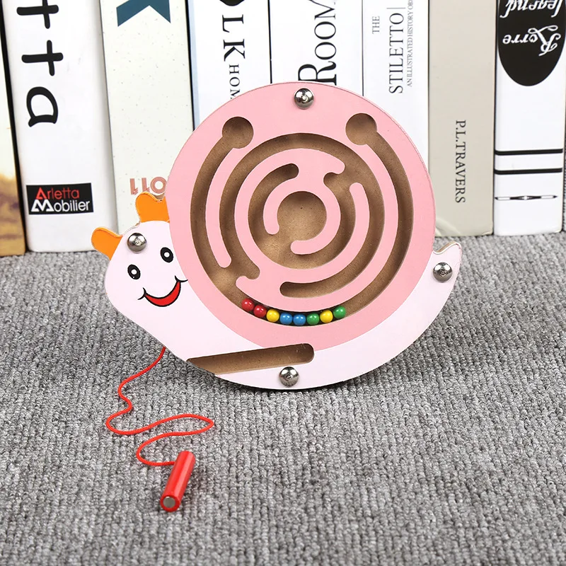Children Magnetic Track Maze Balance Baby Montessori Educational Toys Board Wooden Puzzle Game 1 2 3 Years
