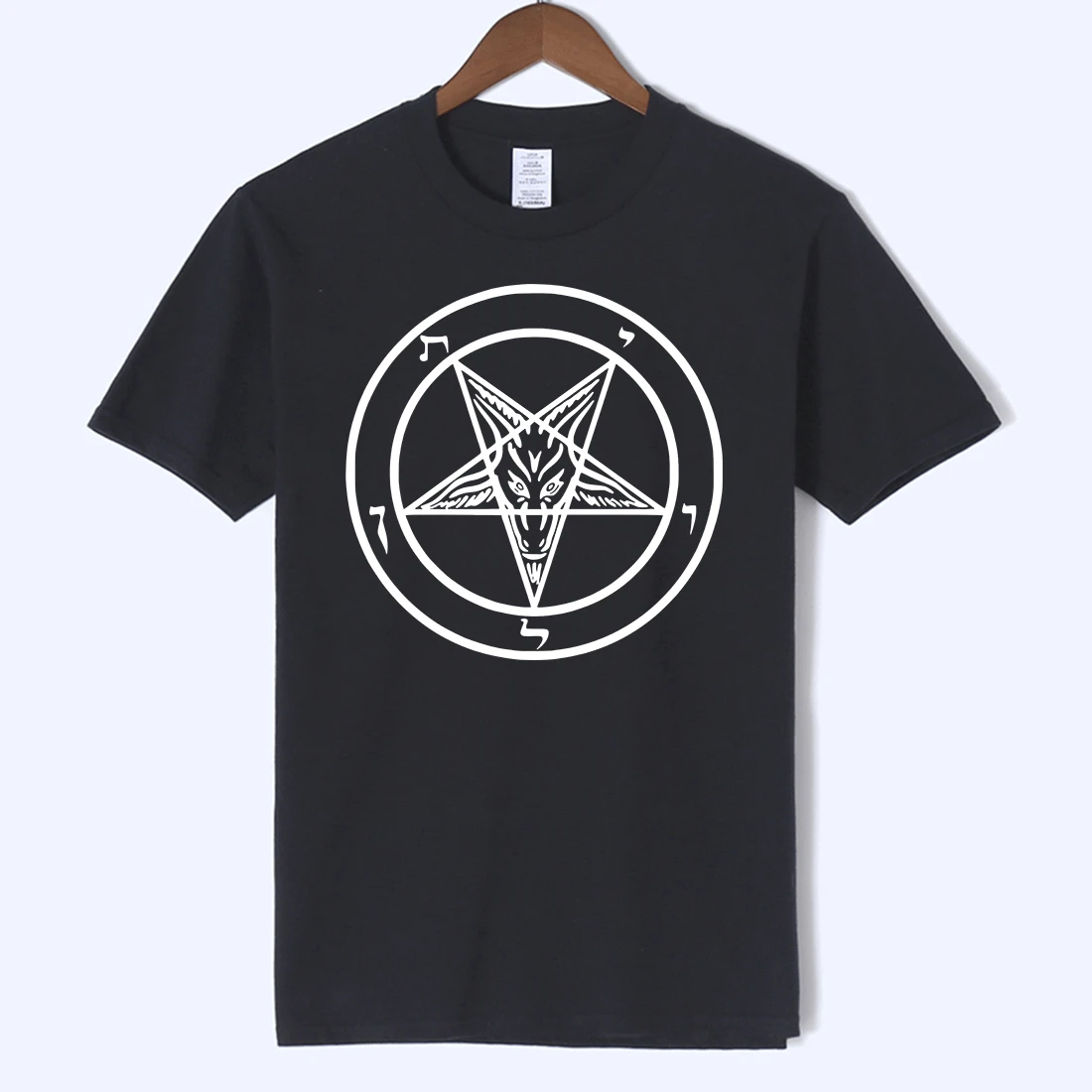 

Hot Pentagram Gothic Occult Satan New Men's Fashion Short sleeve Round Collar T-shirt Man Cool Tops street Tees