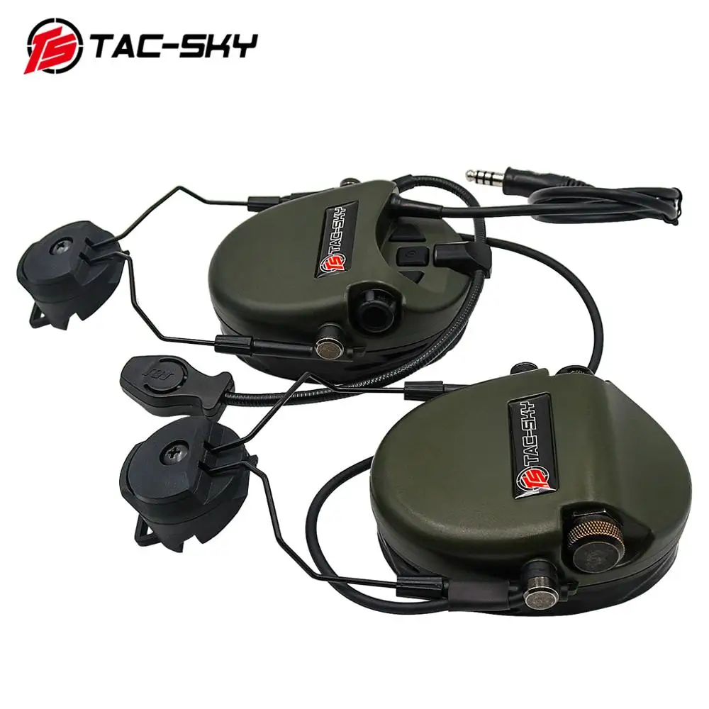 TAC-SKY чай Hi-Threat 1 силиконовые наушники шлем кронштейн версия Открытый страйкбол шумоподавление пикап тактическая гарнитура-FG