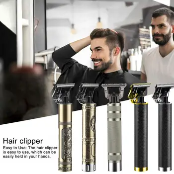 

10W Powerful Elektric Hair Clipper Durable T shape Trimmer Cutter Professional Carving Carbon Fiber Metal Hairdressing Tool