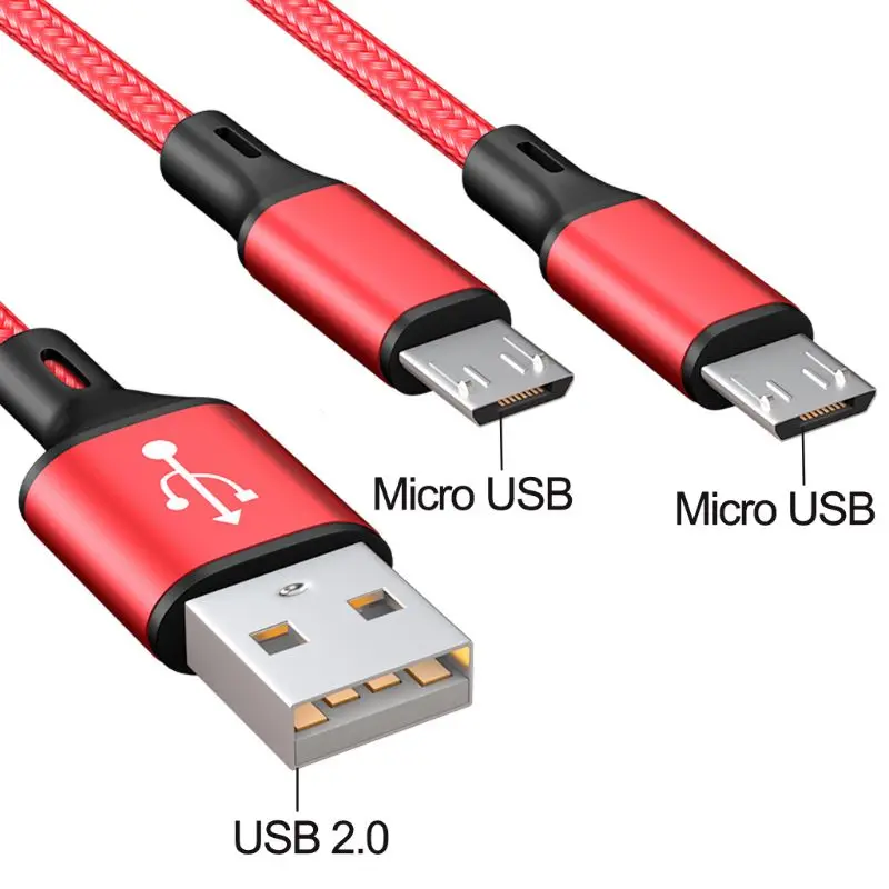 USB 2,0 Тип A Мужской Двойной Micro USB сплиттер папа-папа Y зарядный кабель шнур для samsung huawei Xiaomi Мобильный телефон планшет батарея
