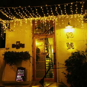 

100 LED Curtain String Lights Outdoor Fairy light String Christmas Light for Wedding Halloween Home Garden Party Decor
