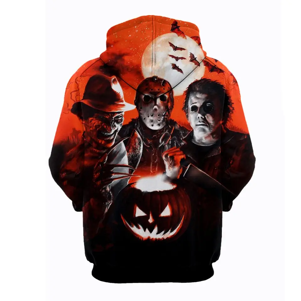 Tanie 2019 nowa bluza dostosuj Halloween Horror Movie 3D bluzy z nadrukiem unikalne swetry topy mężczyźni odzież Drop Shipping