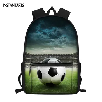 

INSTANTARTS Soccer Ball Print Teenagers School Bags 3D Design Students Back to School Big Bookbags Shoulder Backpack Mochilas