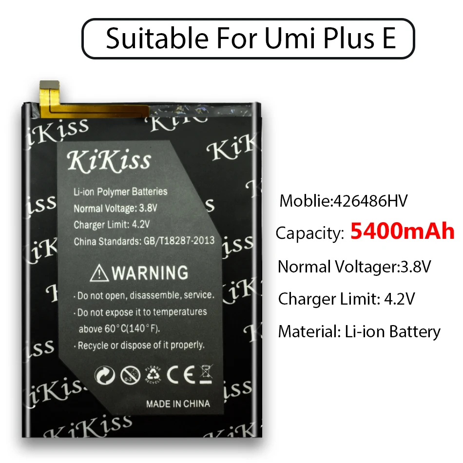 426486HV для Umi Plus E аккумулятор высокой емкости 5400 мАч для Umi Plus E Смартфон батарея