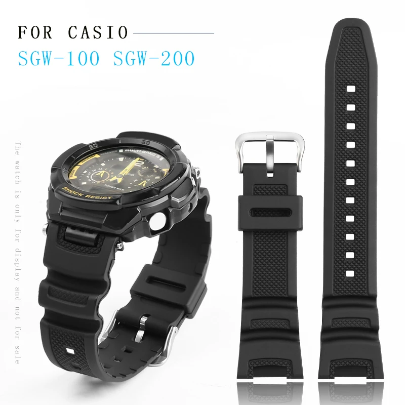 

Ремешок резиновый мужской для Casio SGW-100 SGW100 SGW200 GW-3500B/3000B Sports