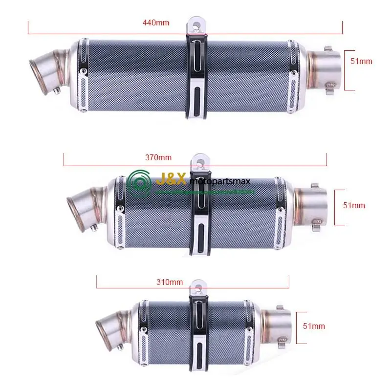 Универсальный глушитель выхлопных газов для мотоциклов скутеров RSV4 FZ800 Ninja400 EX400G