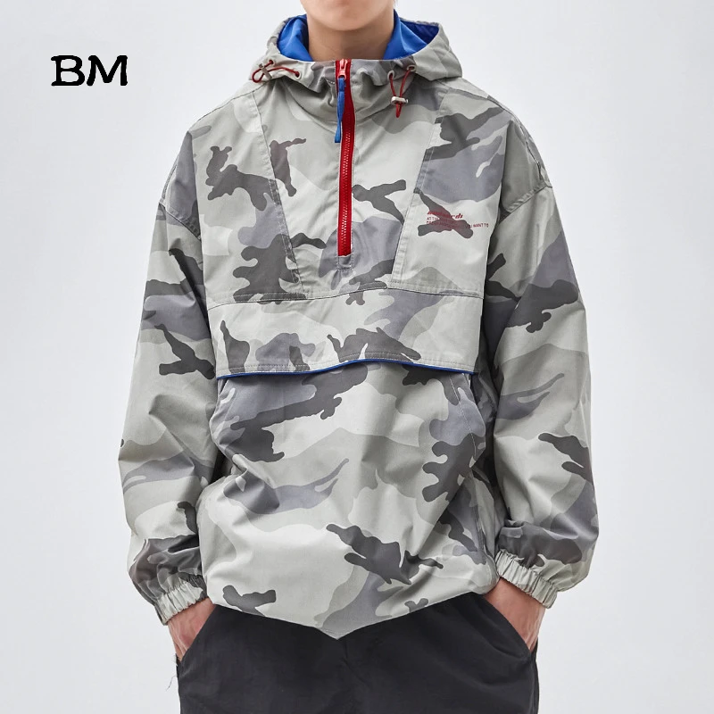 

2020 Camouflage Fashion Hooded Jacket Men High Quality Japanese Streetwear Coat Hip Hop Clothes Harajuku Military Clothing
