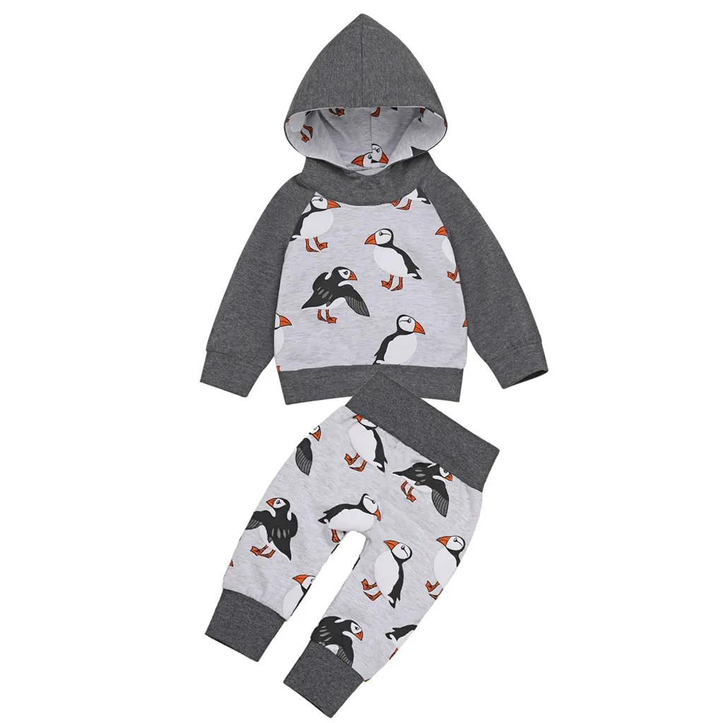 Kids Baby Clothes Set Military Style Newborn Infant Baby Boys Hoodie T Shirt Tops+ Camouflage Pants Outfits Set New In - Цвет: Серый