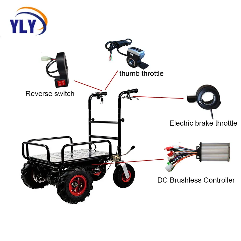 

Electric Trolley Parts 250W/350W/400W/500W/800W/1000W Brushless Controller Brake Thumb Throttle Reverse for BLDC Motor