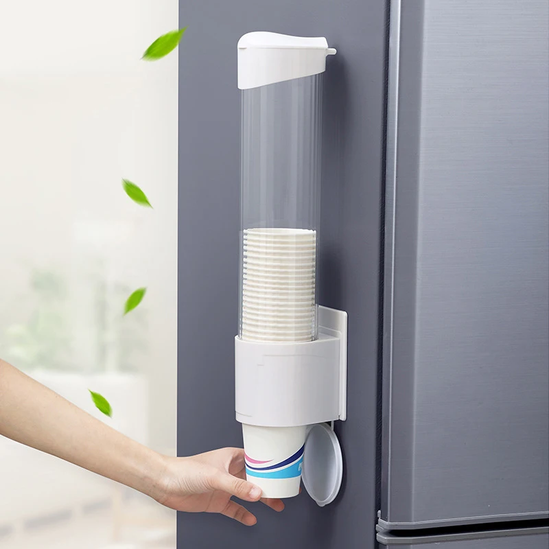 Disposable Paper Cup Holder Wall Mounted Automatic Cup Storage Rack Cups Holder For Water Dispenser Cups Container Accessories
