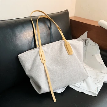 

New 2020 summer big-capacity women's handbags with one-shoulder web celebrity stylish canvas tote big bags