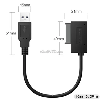 

USB 2.0 Mini Sata II 7+6 13Pin Adapter Converter Cable for Laptop CD/DVD ROM Kit