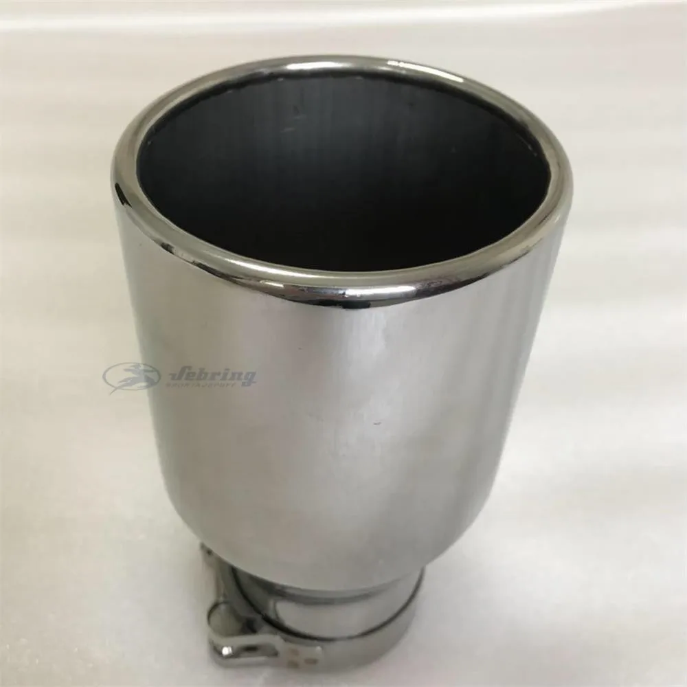 Stainless steel Single The flat edge universal muffler tail throat Car modification Exhaust pipe ajax 2022 2023 h7 androidauto - 4